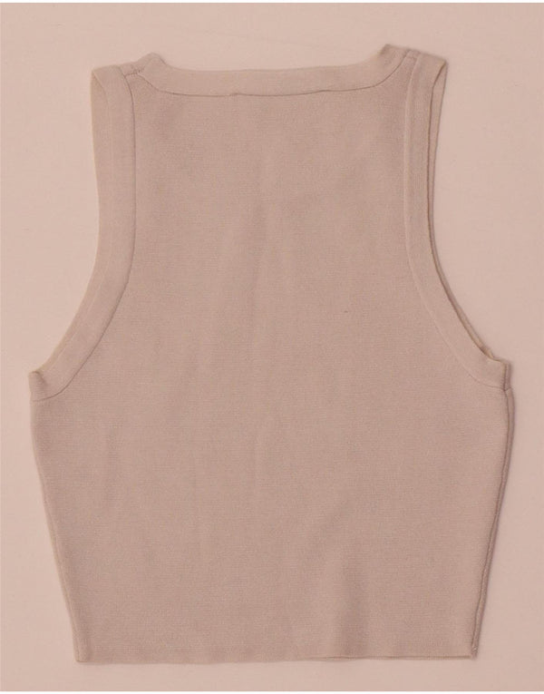 Zara Womens Crop Vest Top UK 4 XS Viscose Branca