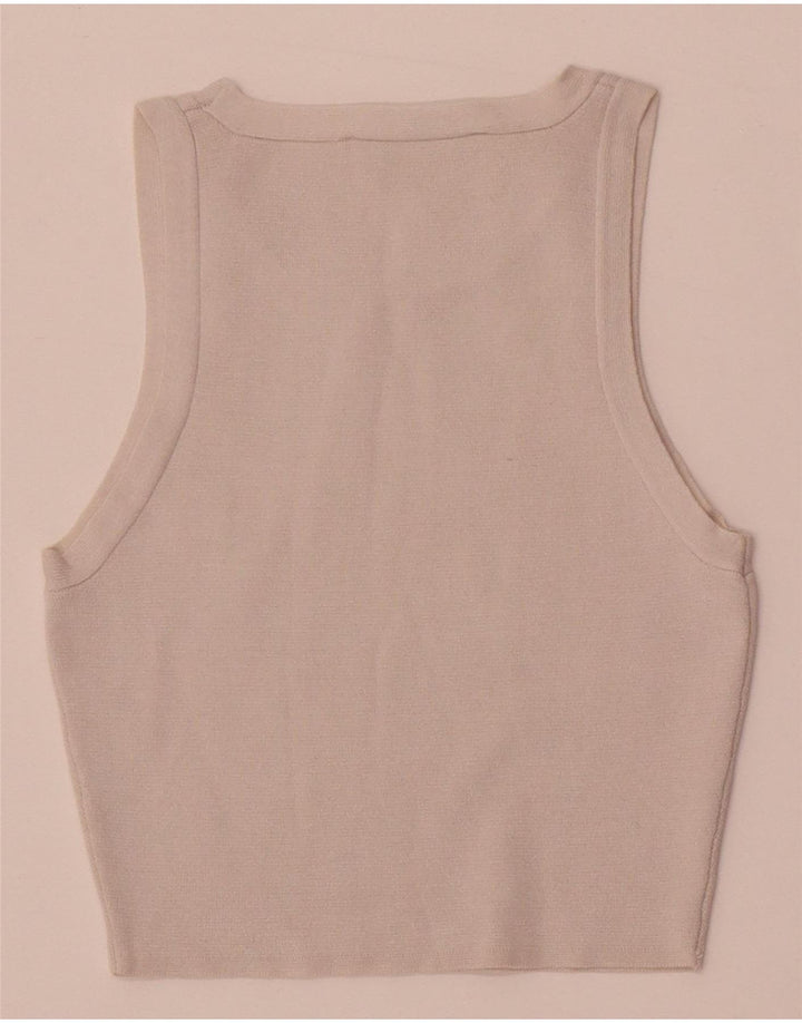Zara Womens Crop Vest Top UK 4 XS Viscose Branca