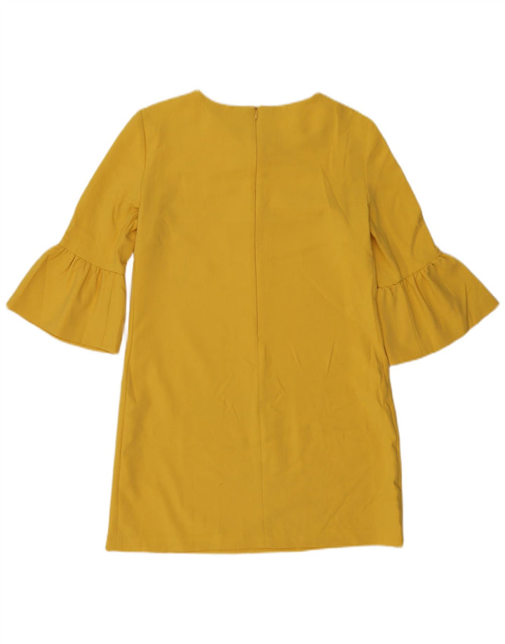 Vestido feminino Zara com manga 3/4 UK 14 amarelo médio