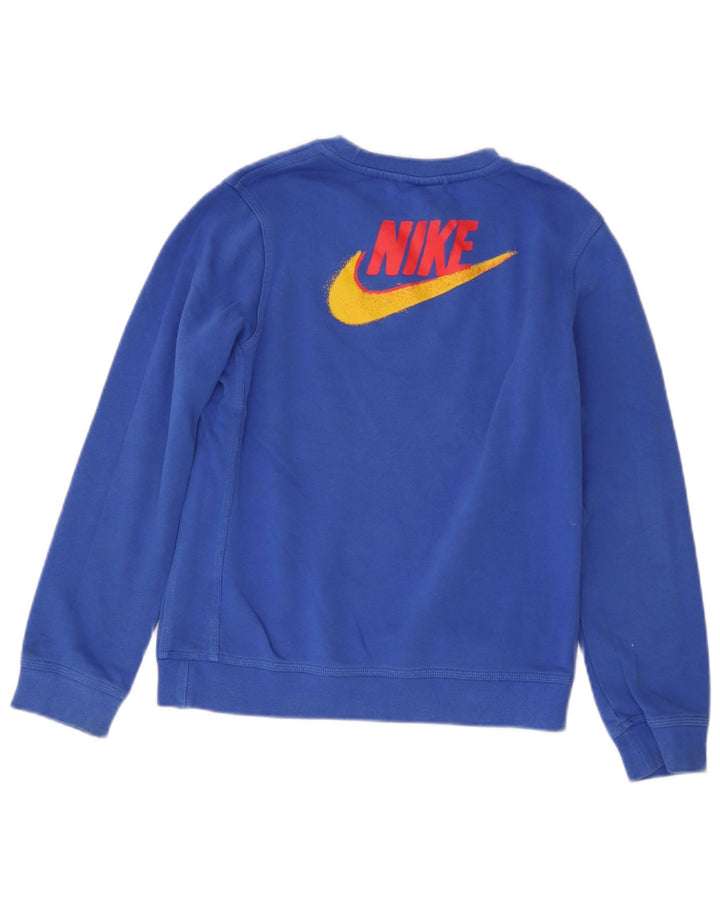 Suéter gráfico Nike Boys Graphic 12-13 anos grande algodão azul