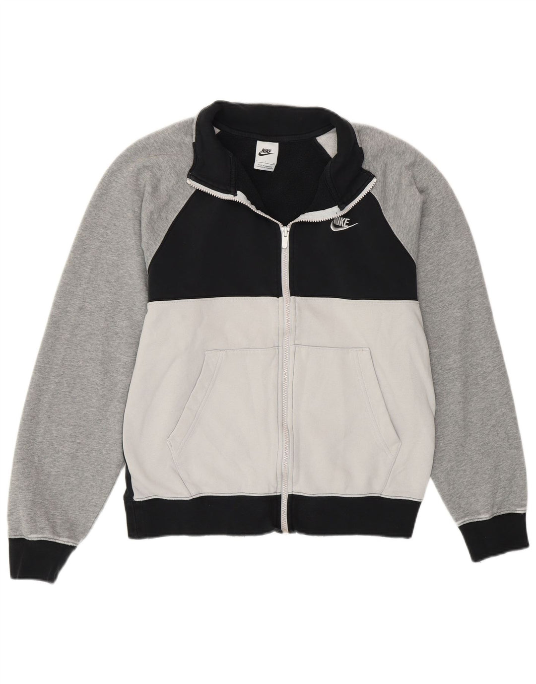 NIKE Mens Tracksuit Top Jacket Pequeno Preto Colourblock Algodão