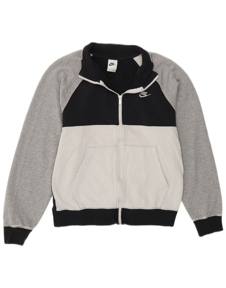 NIKE Mens Tracksuit Top Jacket Pequeno Preto Colourblock Algodão
