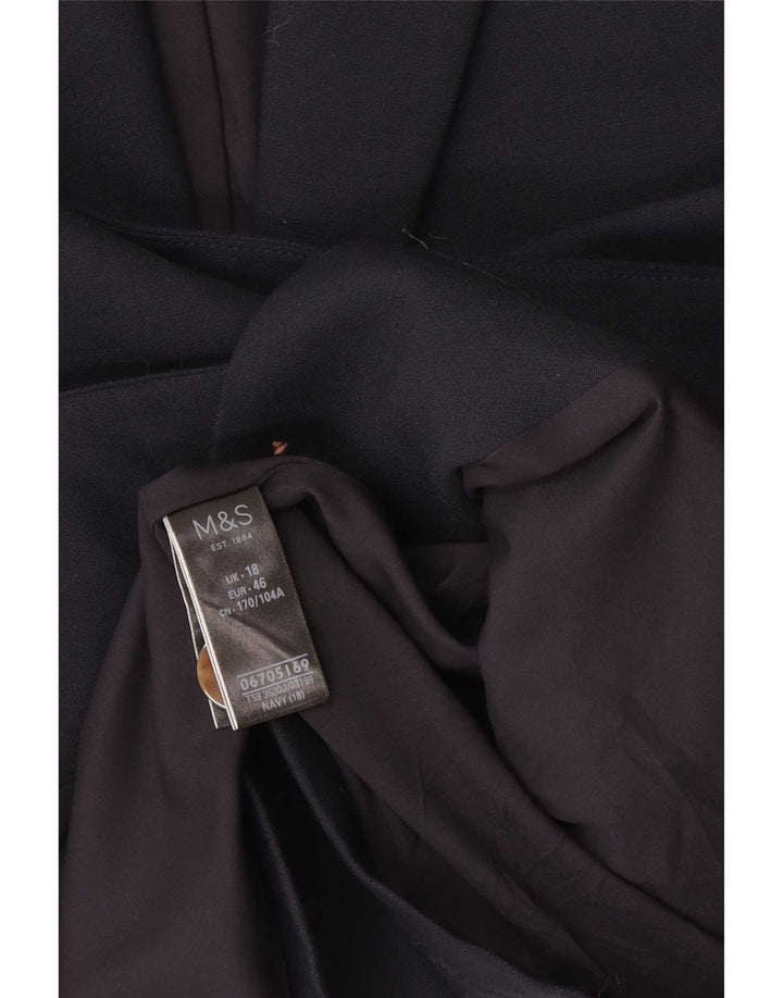 Jaqueta blazer feminina Marks & Spencer com 1 botão grande Reino Unido 18 XL azul marinho