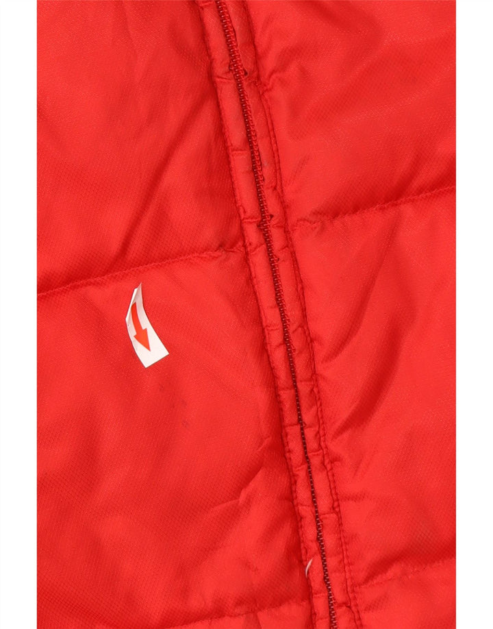 Jaqueta acolchoada masculina Adidas UK 38 poliéster colorblock vermelho médio
