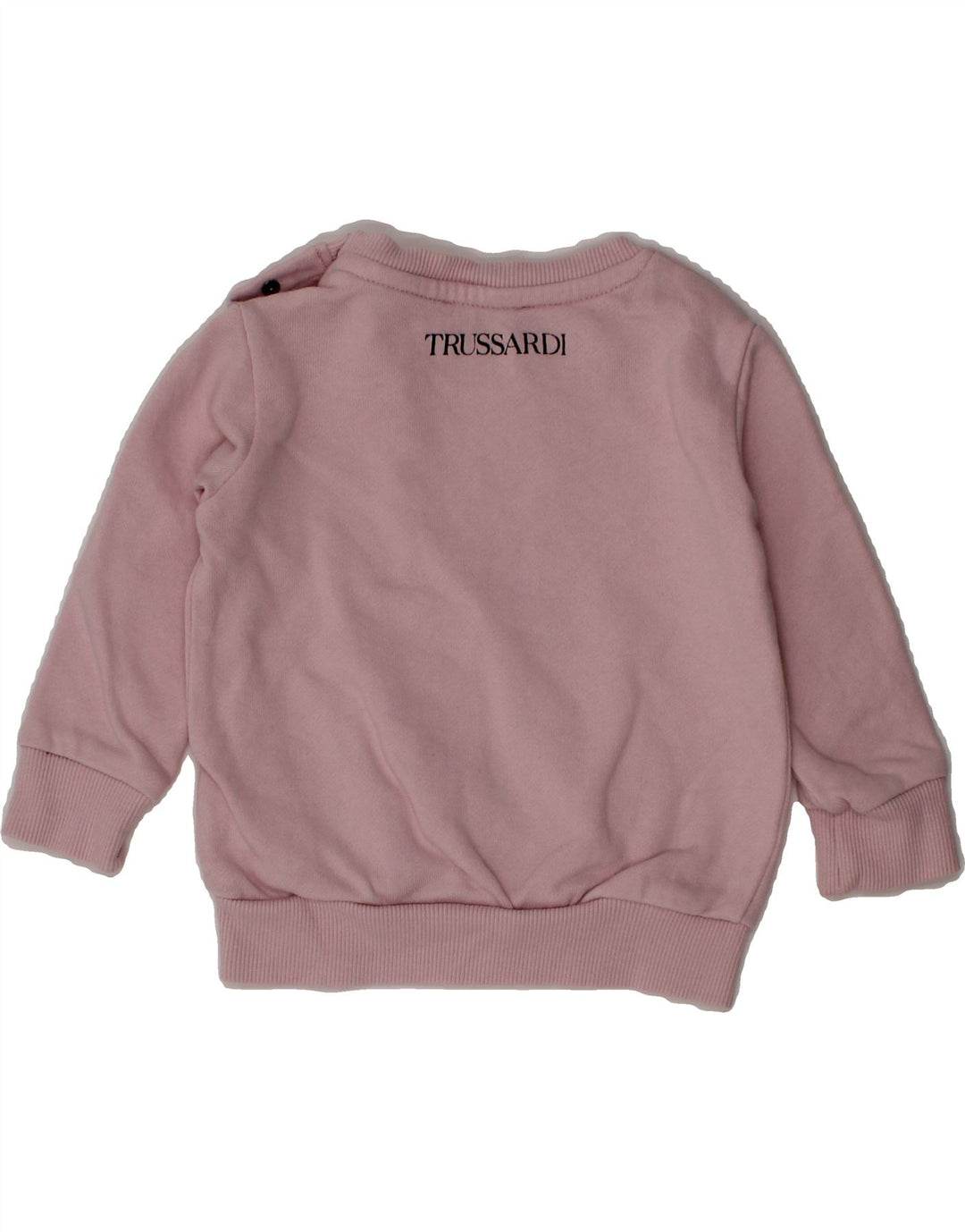 TRUSSARDI JUNIOR Baby Girls Graphic Sweatshirt Jumper 0-3 Months Pink Vintage Trussardi Junior and Second-Hand Trussardi Junior from Messina Hembry 