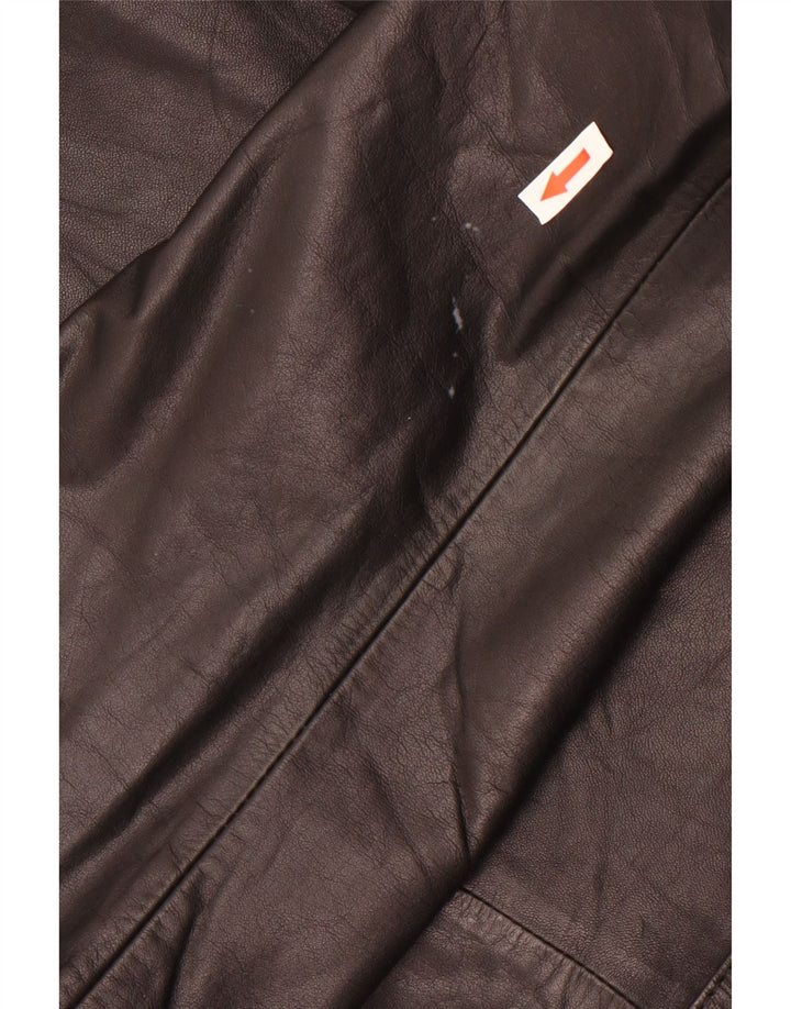 Jaqueta de couro feminina vintage IT 42 couro preto médio