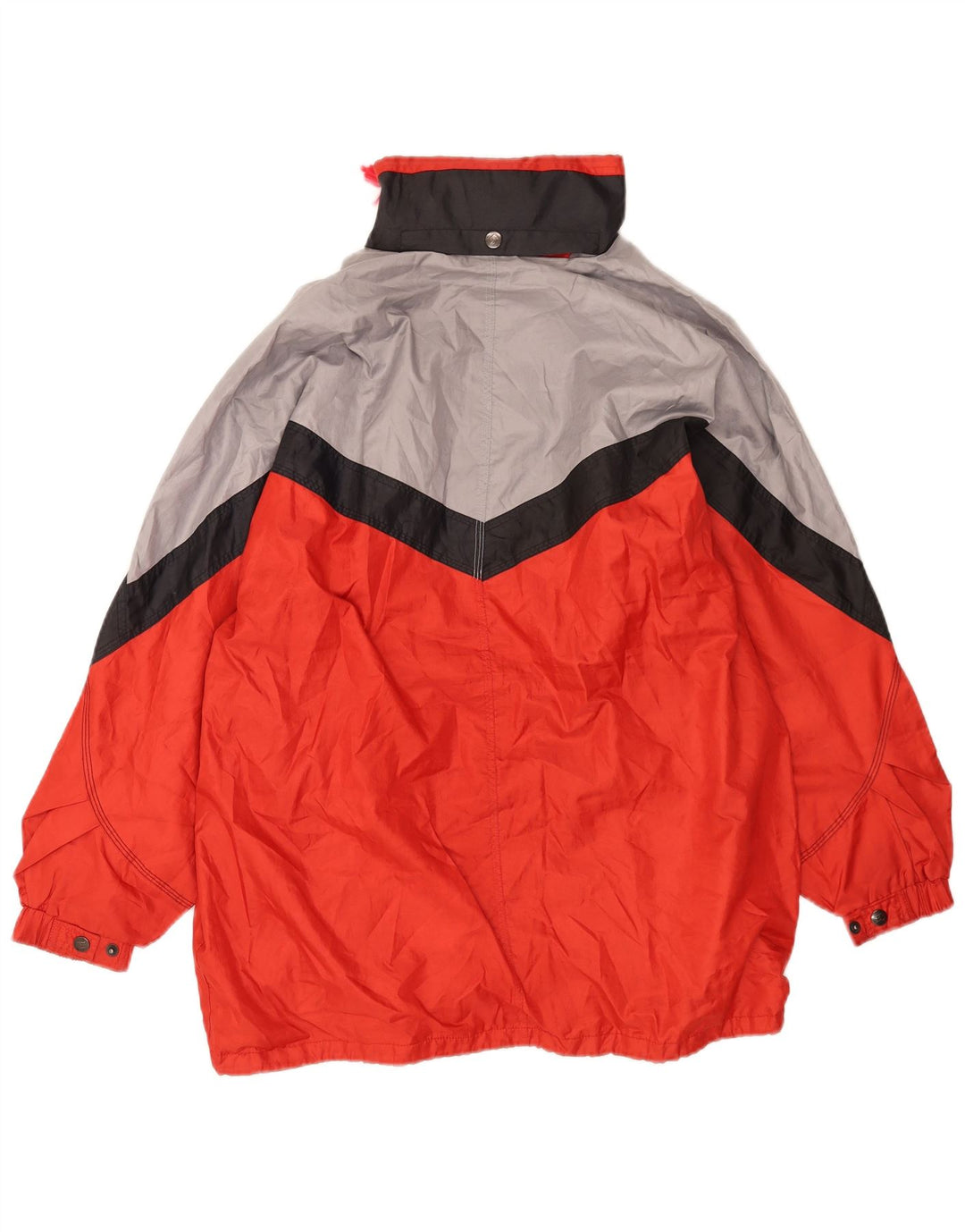 Jaqueta masculina Master com capuz e moletom médio vermelho Colourblock Nylon