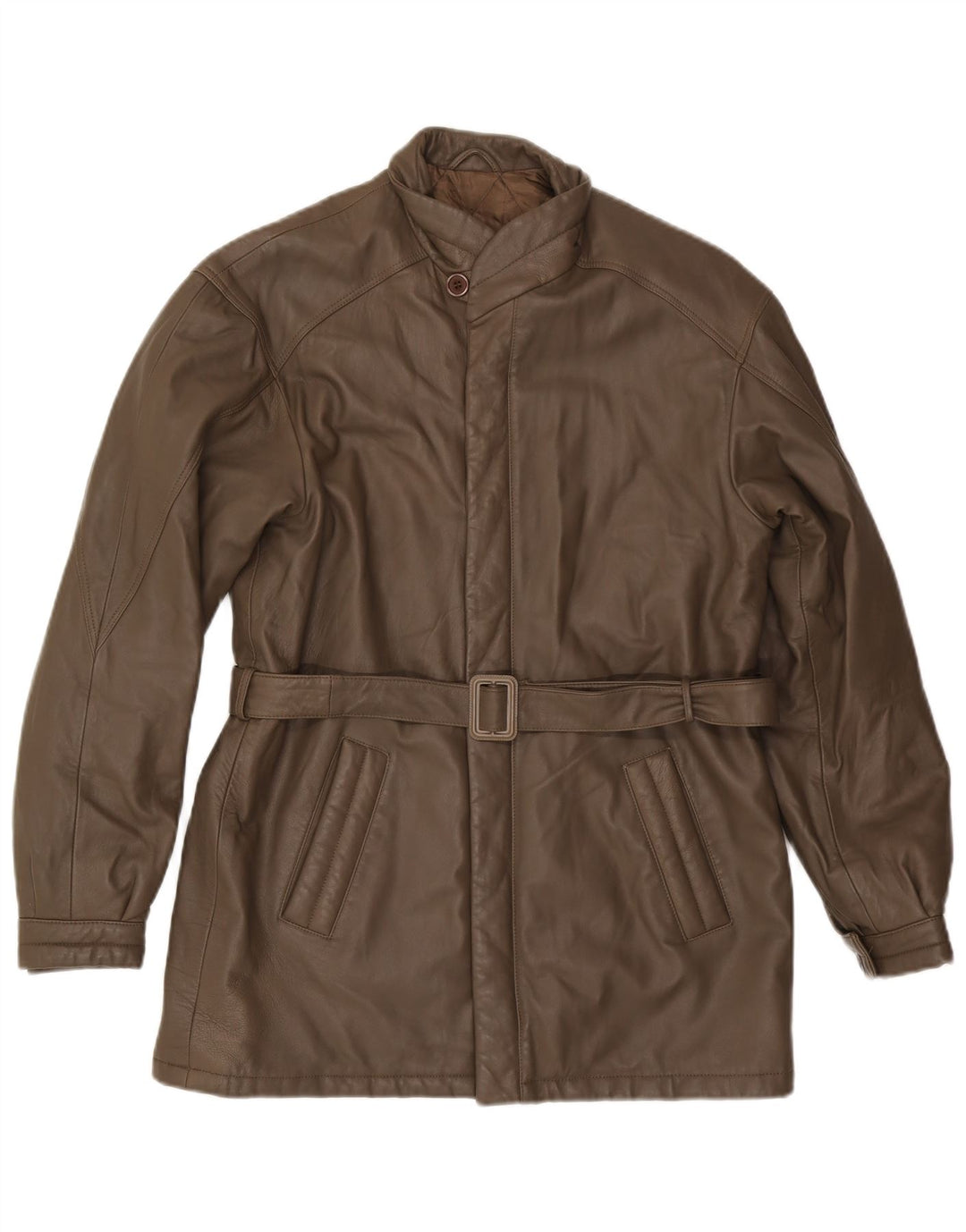 Jaqueta de couro masculina VINTAGE IT 48 couro marrom médio