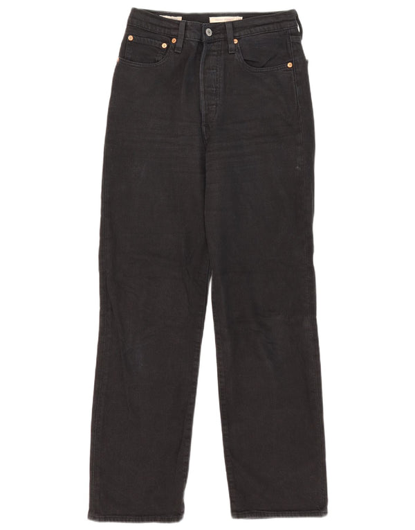 Jeans feminino Levi's Ribcage Straight W27 L29 algodão preto