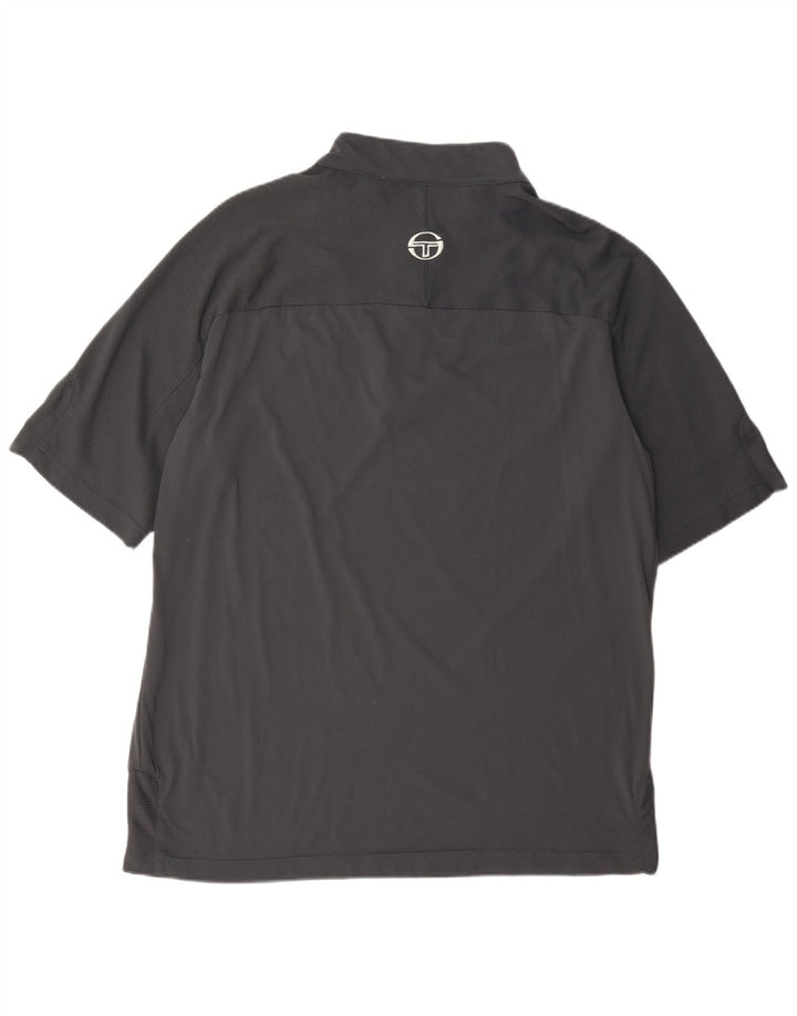 Camiseta masculina Sergio Tacchini com zíper e gola XL cinza