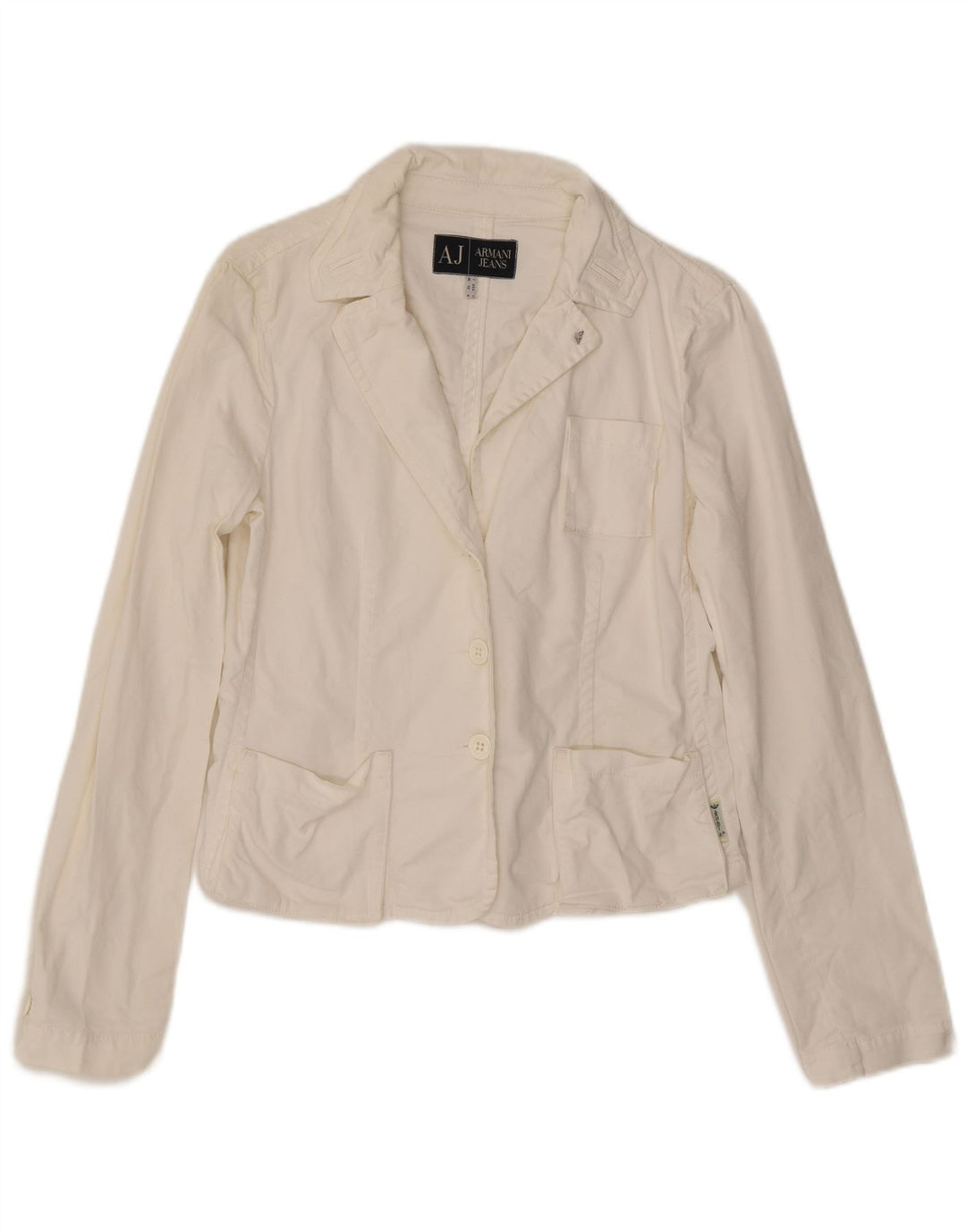 Jaqueta Blazer Feminina Armani com 3 Botões Reino Unido 16 Grande Branco