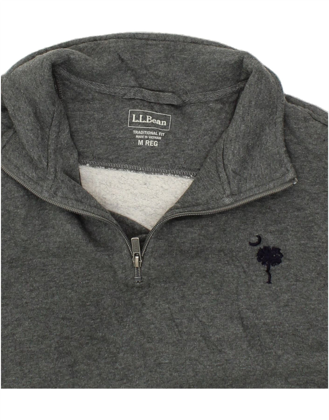 L.L.BEAN Mens Traditional Fit Zip Neck Sweatshirt Jumper Medium Grey Vintage L.L.Bean and Second-Hand L.L.Bean from Messina Hembry 