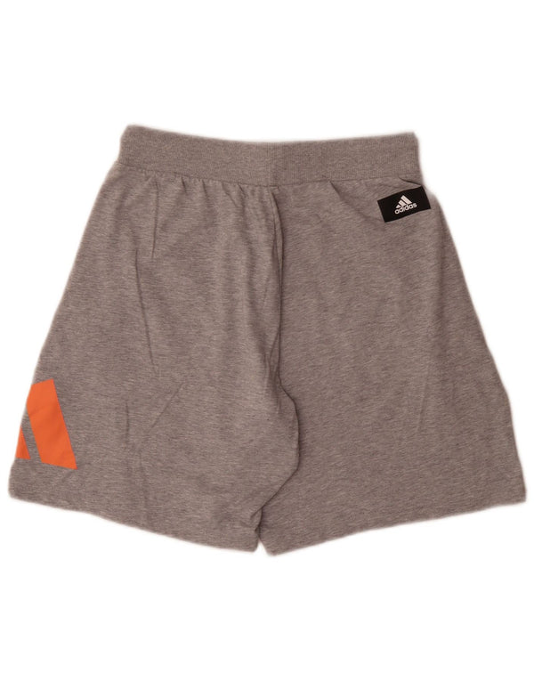 Adidas Womens Graphic Relaxed Fit Sport Shorts UK 14 Médio Cinza Algodão