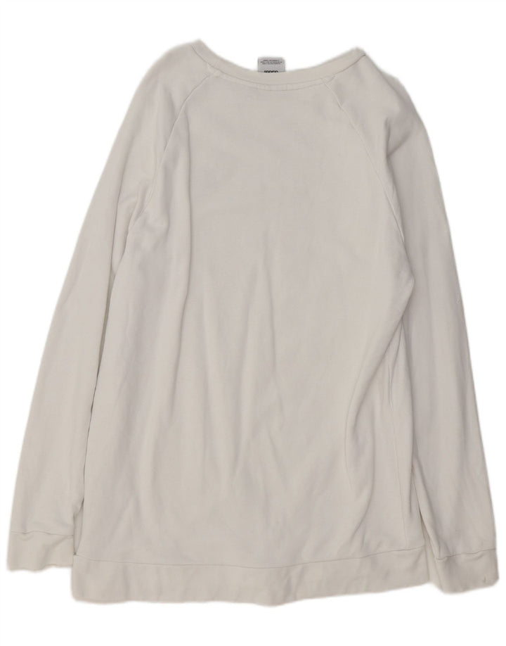 ADIDAS Mens Moletom Jumper Grande Algodão Branco