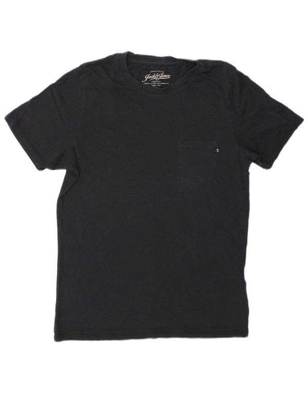 Camiseta masculina Jack & Jones top pequeno algodão preto