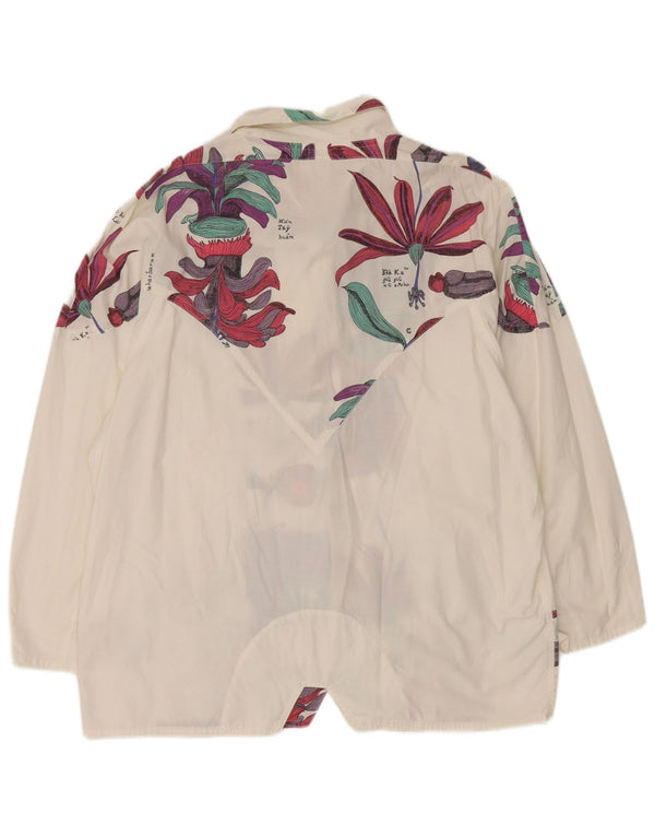Jaqueta bomber feminina Chervo de ajuste solto IT 46 grande algodão floral branco