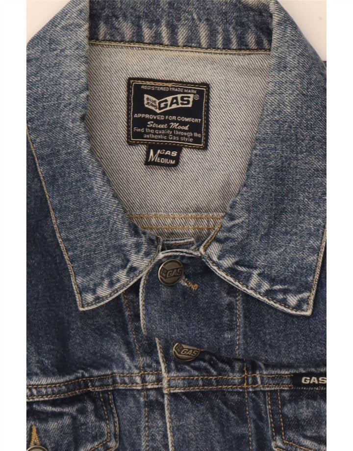 Jaqueta jeans masculina Gas UK 38 algodão azul médio