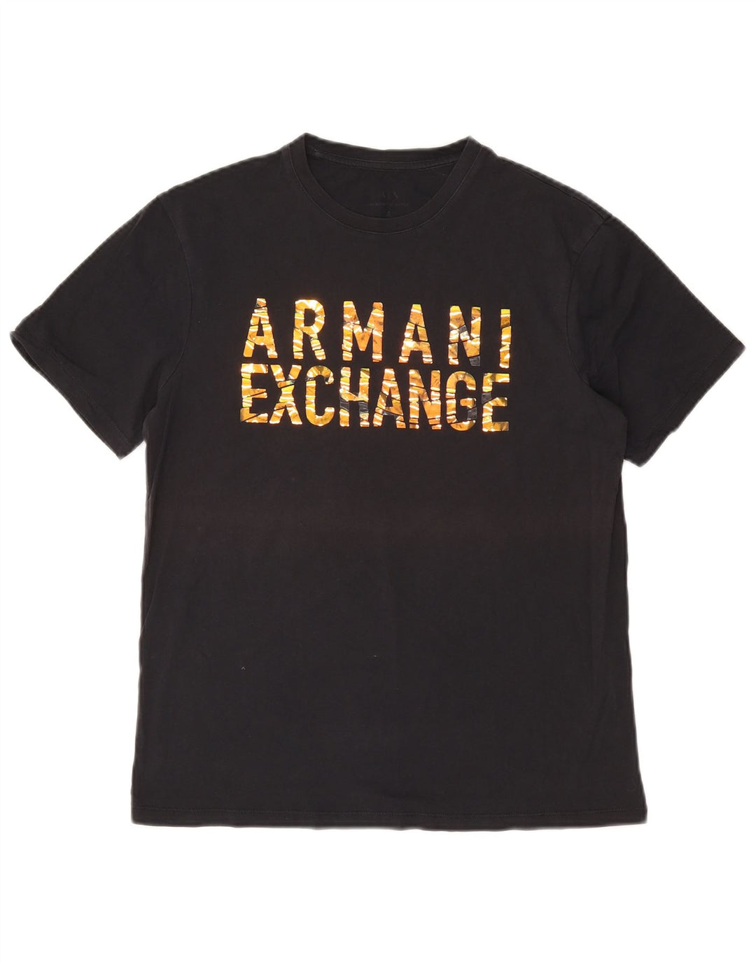 Camiseta gráfica masculina Armani Exchange Top pequeno preto