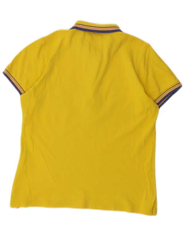 Camisa polo feminina Refrigue UK 14 grande algodão amarelo