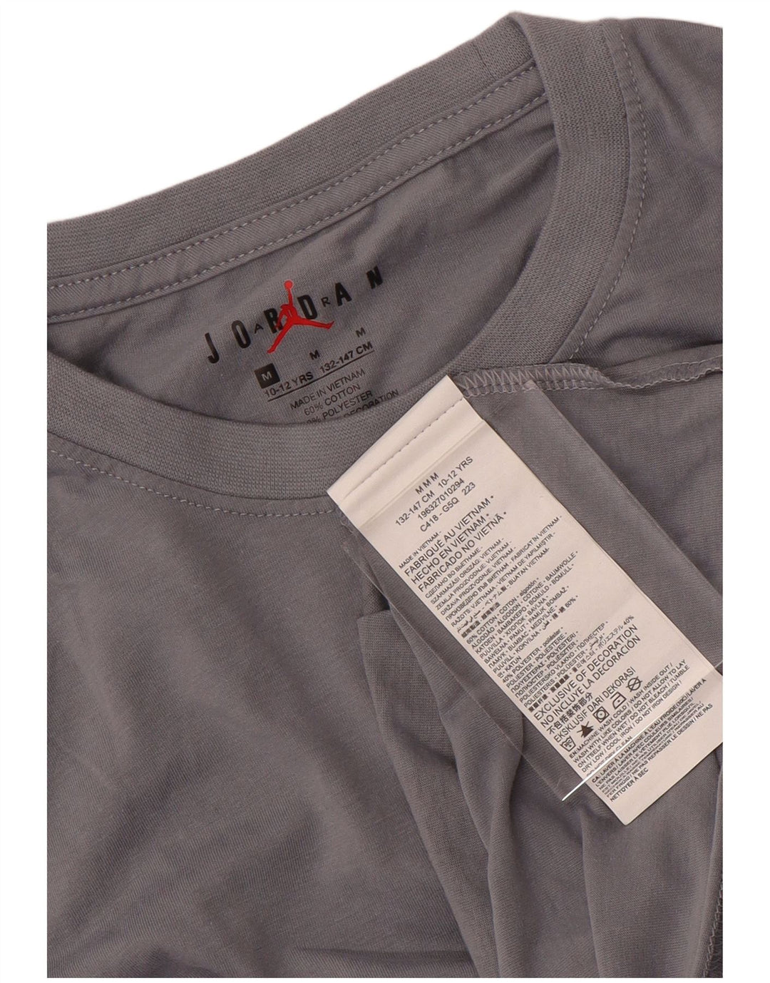 Camiseta JORDAN Meninos 10-11 Anos Cinza Médio Tie Dye Algodão