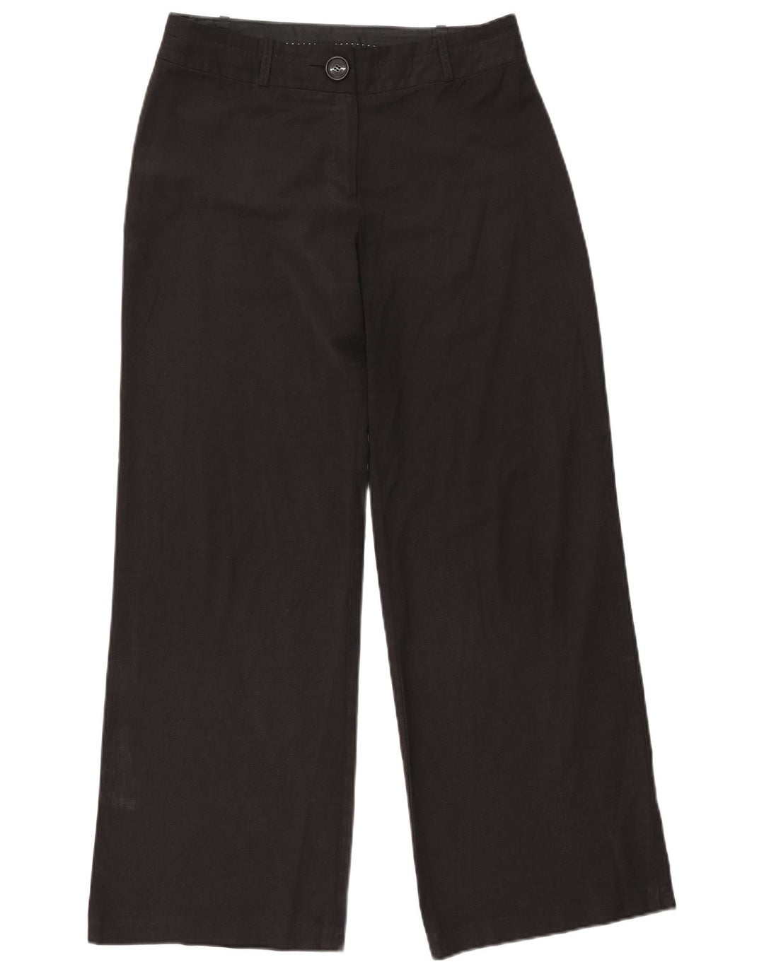 Calça casual feminina Laura Ashley Reino Unido 12 médio W30 L31 poliéster preto