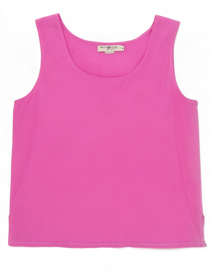 Blunauta blusa feminina sem mangas top IT 46 grande seda rosa