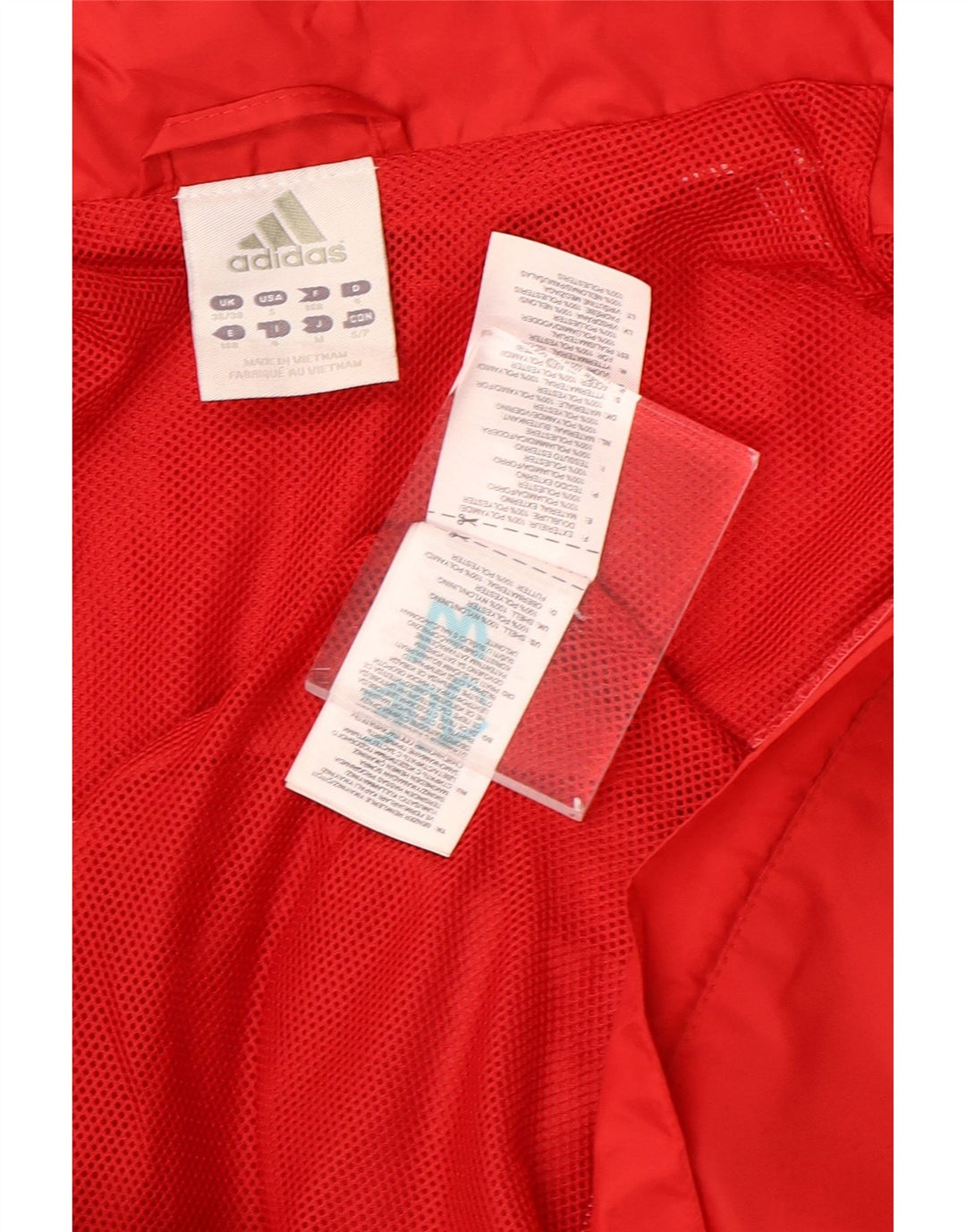 Jaqueta corta-vento masculina Adidas pequena vermelha de nylon