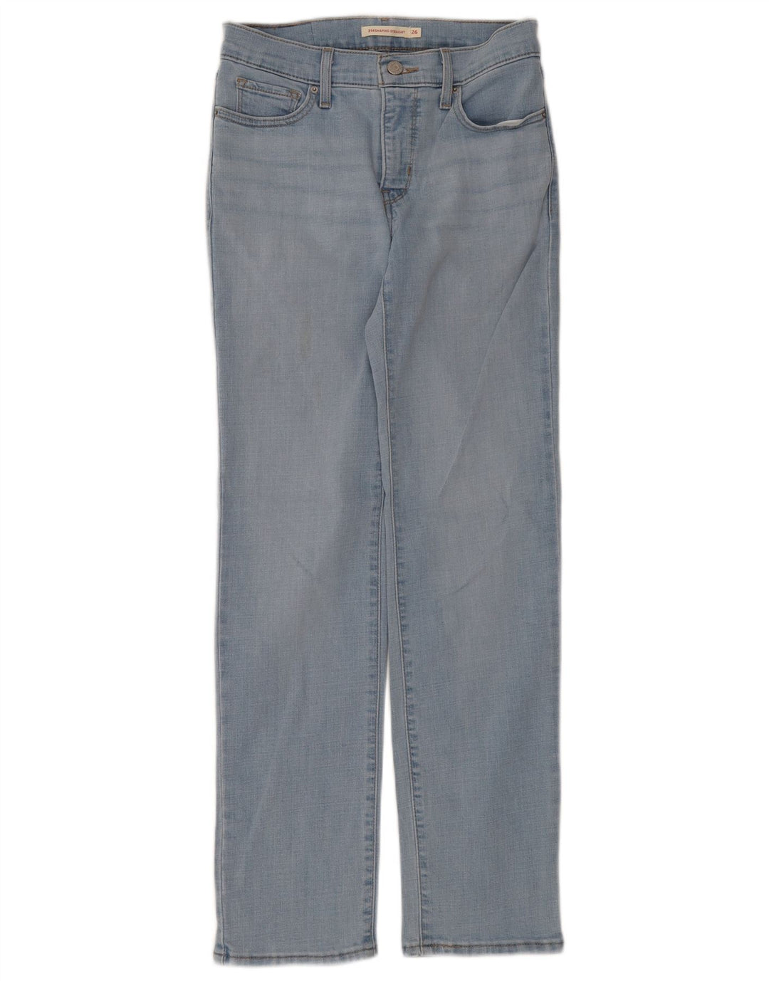 Calça jeans feminina LEVI'S 314 Shaping Straight W26 L30 azul algodão