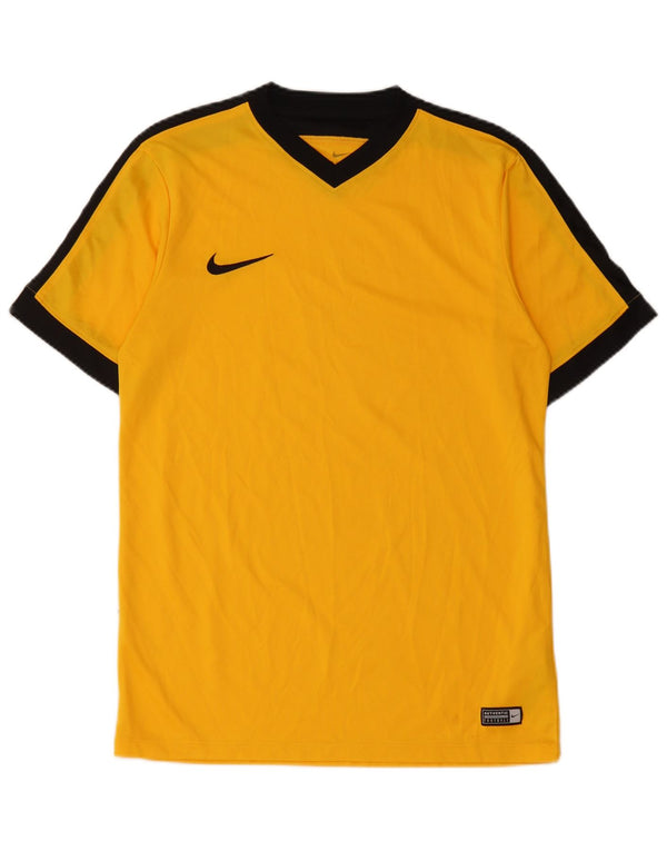 Camiseta masculina Nike Dri Fit Top médio amarelo colorblock poliéster