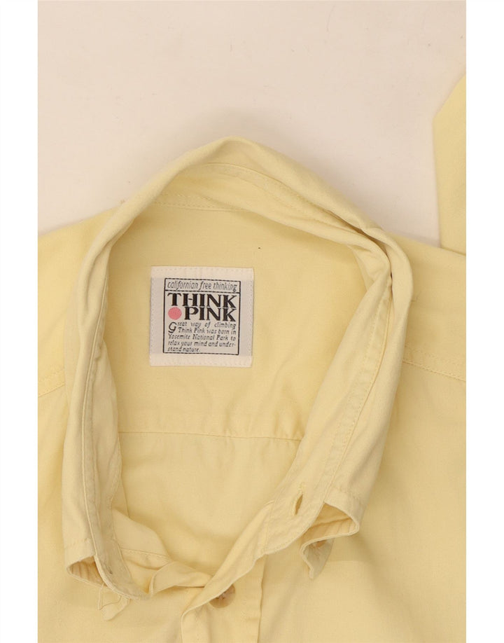 Camisa masculina Think Pink grande amarela