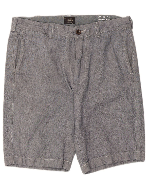 J. Crew Mens Chino Shorts W31 Algodão Azul Médio