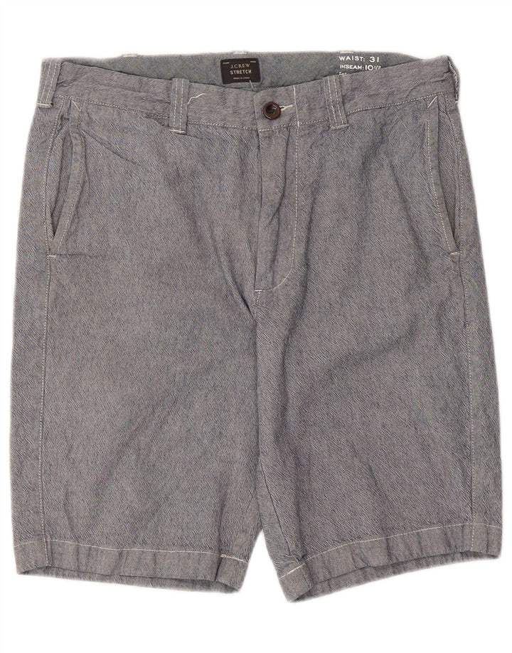 J. Crew Mens Chino Shorts W31 Algodão Azul Médio