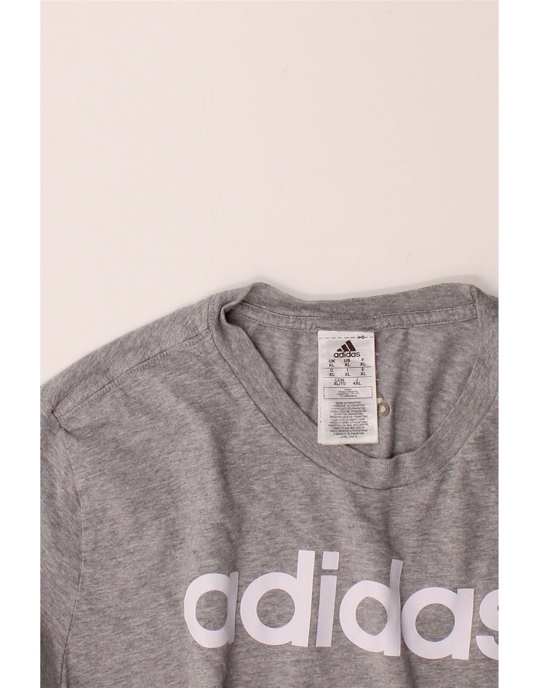ADIDAS Mens Graphic T-Shirt Top XL Grey Cotton Vintage Adidas and Second-Hand Adidas from Messina Hembry 