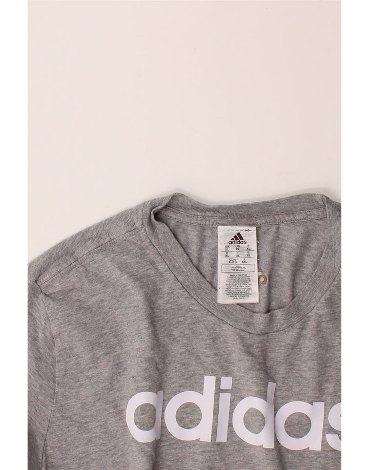 ADIDAS Mens Graphic T-Shirt Top XL Grey Cotton Vintage Adidas and Second-Hand Adidas from Messina Hembry 