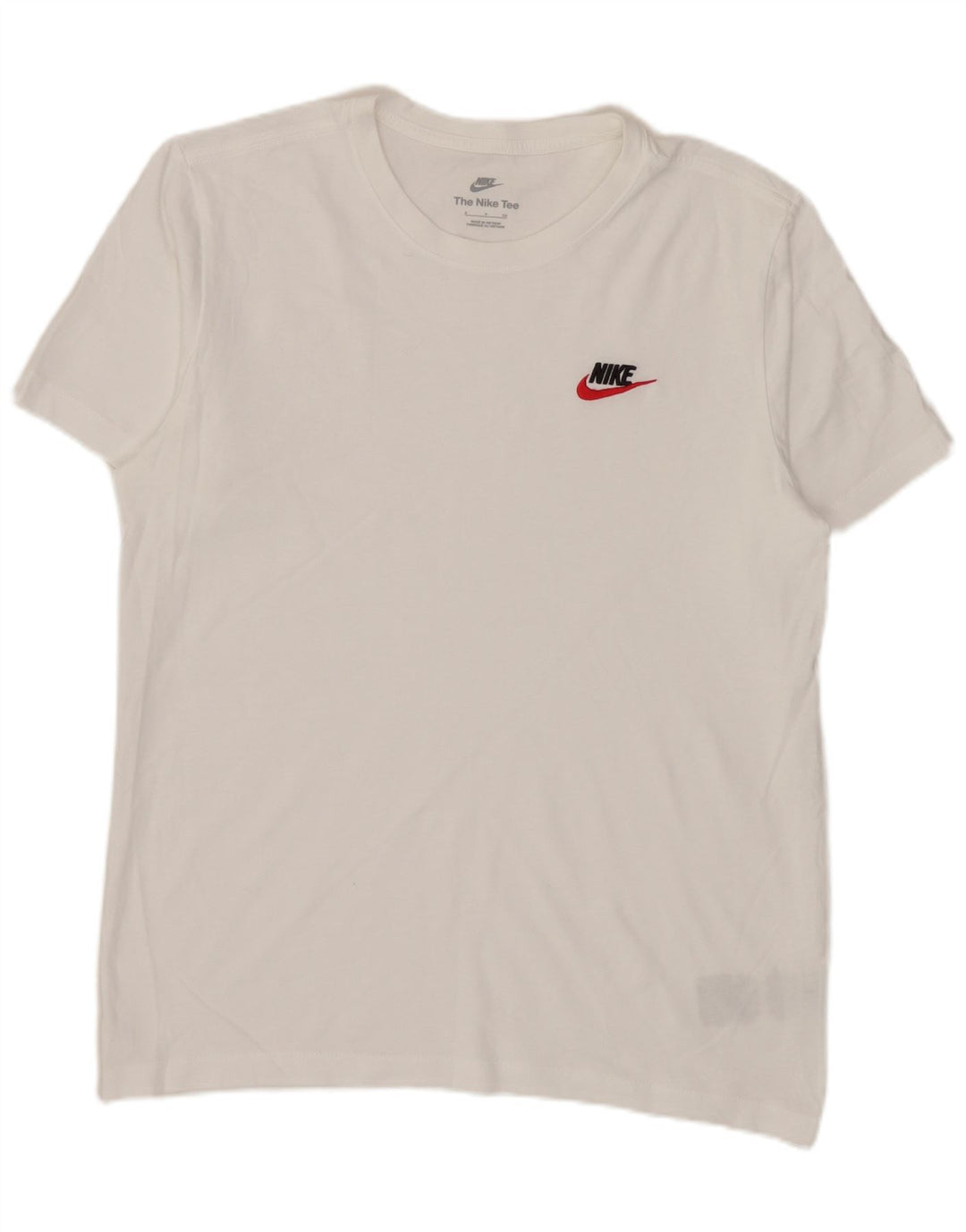 Nike Mens Camiseta Top Pequeno Algodão Branco