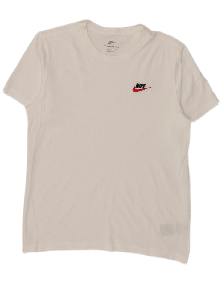 Nike Mens Camiseta Top Pequeno Algodão Branco