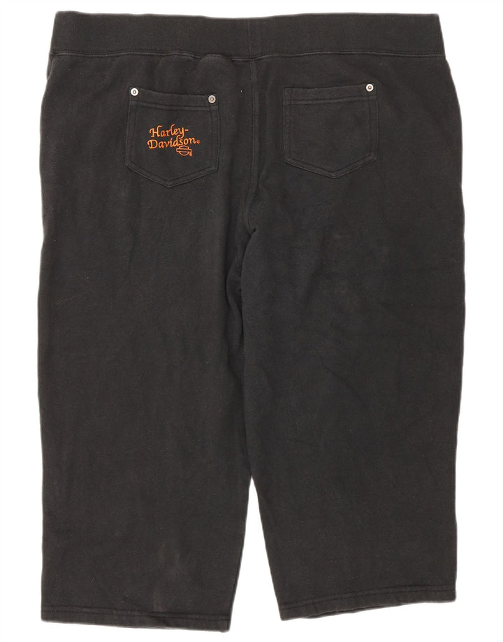 Calça casual capri feminina Harley Davidson grande W40 algodão preto
