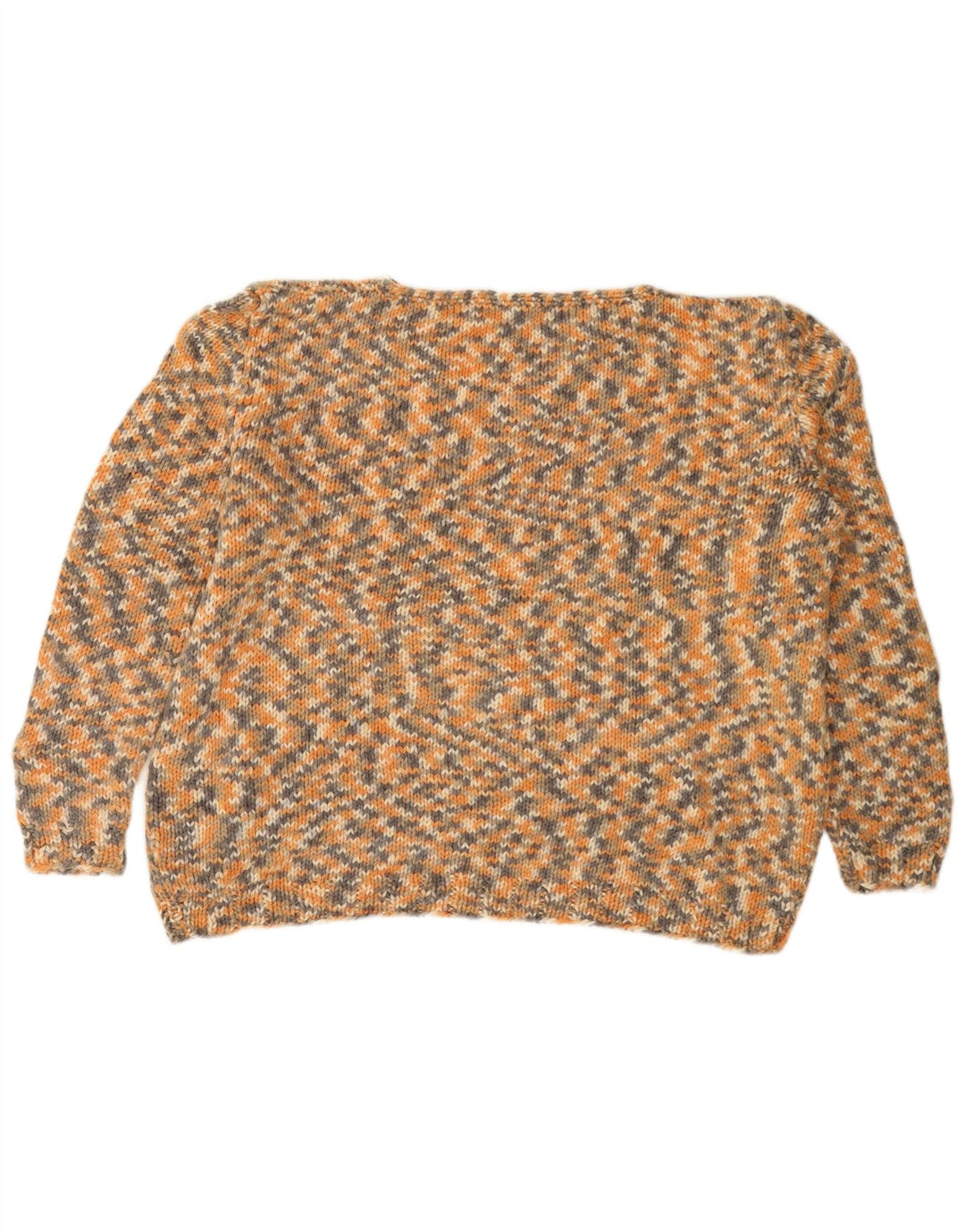 Suéter feminino VINTAGE com gola canoa grande Reino Unido 12 médio bege