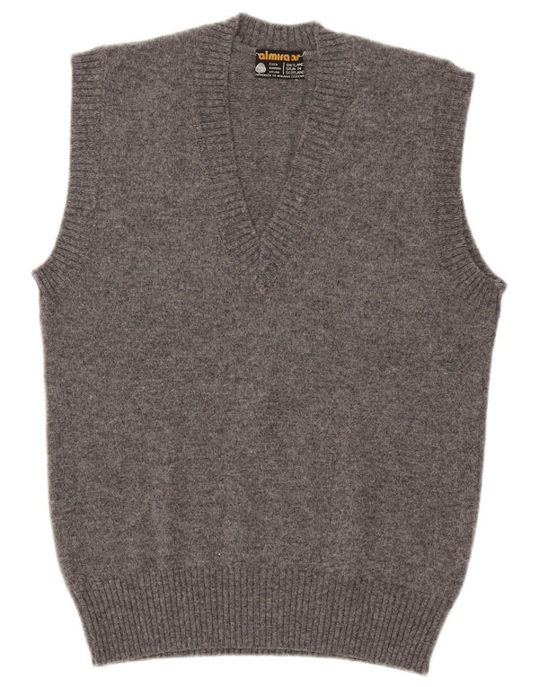 Almira Mens Vest Tank Top Lã Cinza Médio