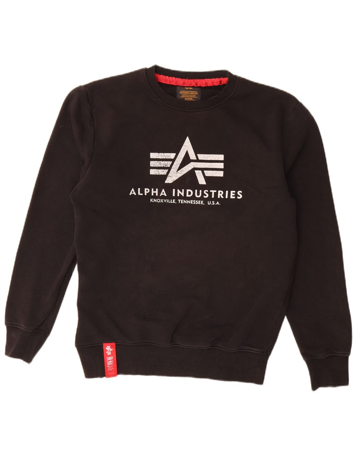 Alpha Industries Suéter gráfico masculino pequeno preto