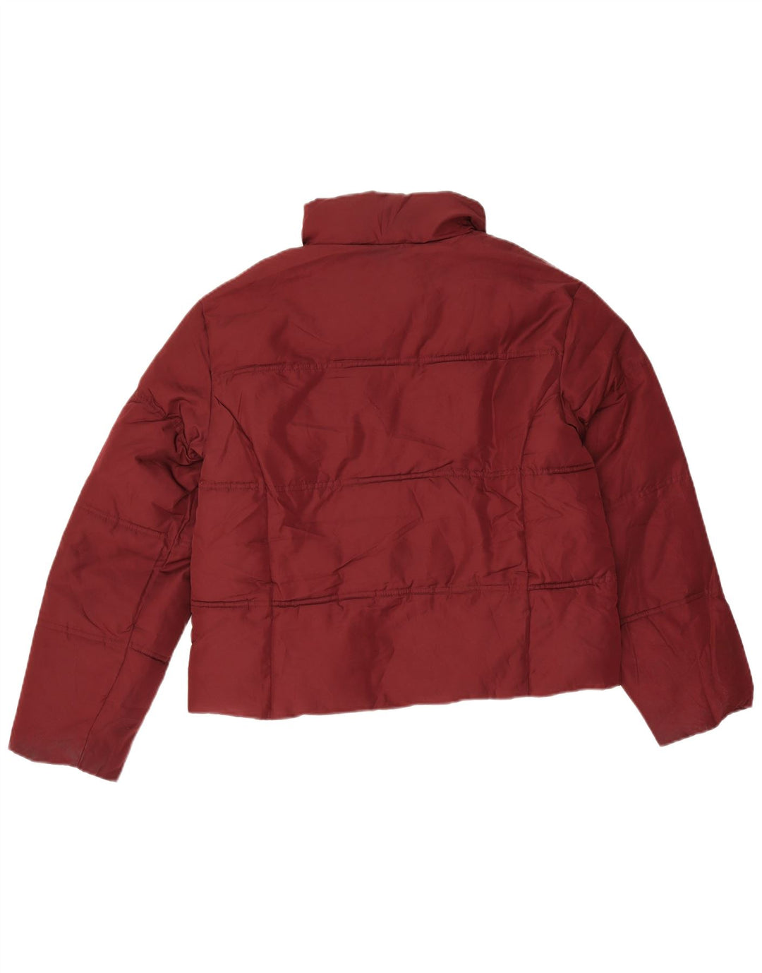 Jaqueta acolchoada superdimensionada feminina Topshop Reino Unido 6 XS Borgonha poliéster