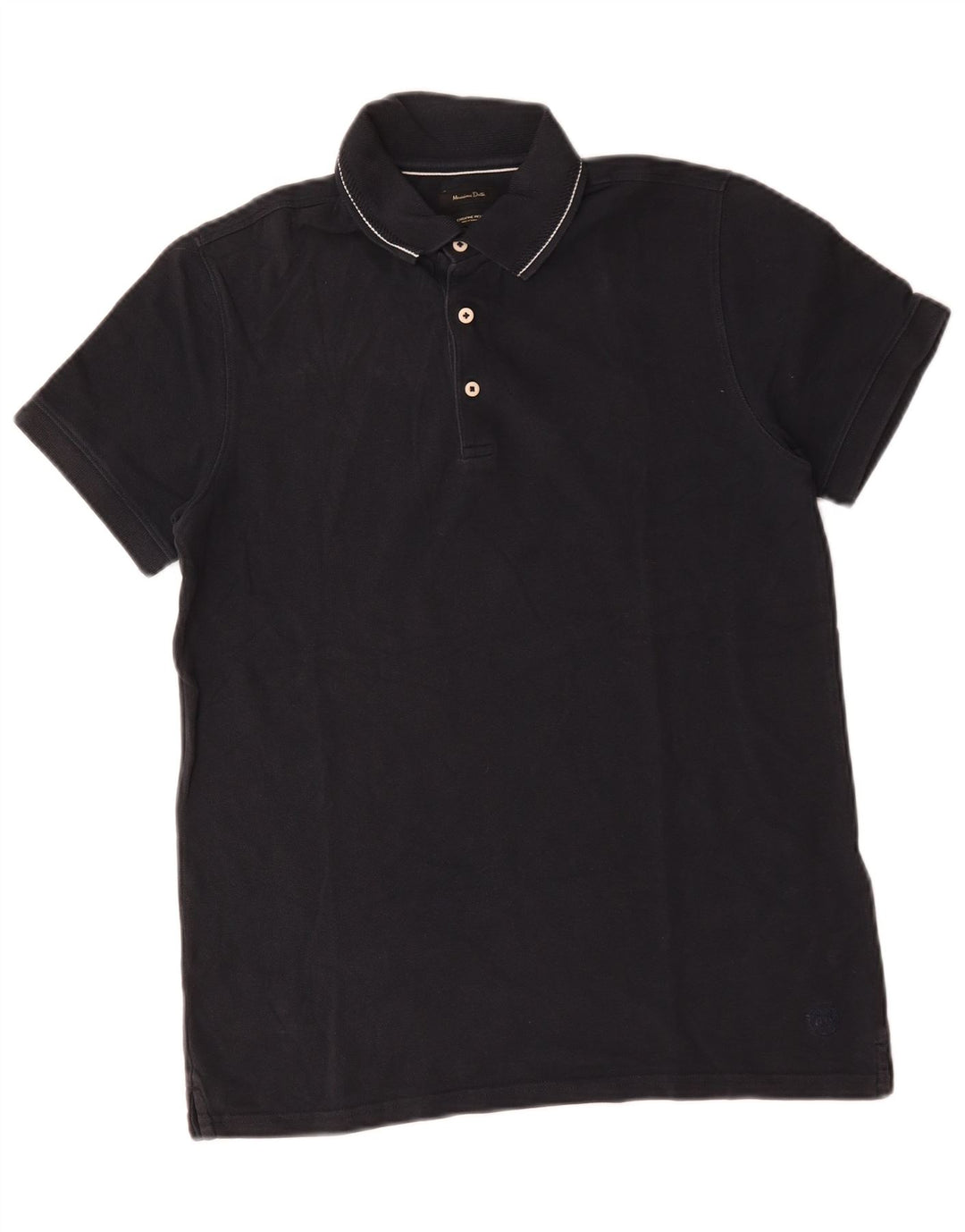 Camisa polo masculina Massimo Dutti médio algodão azul marinho