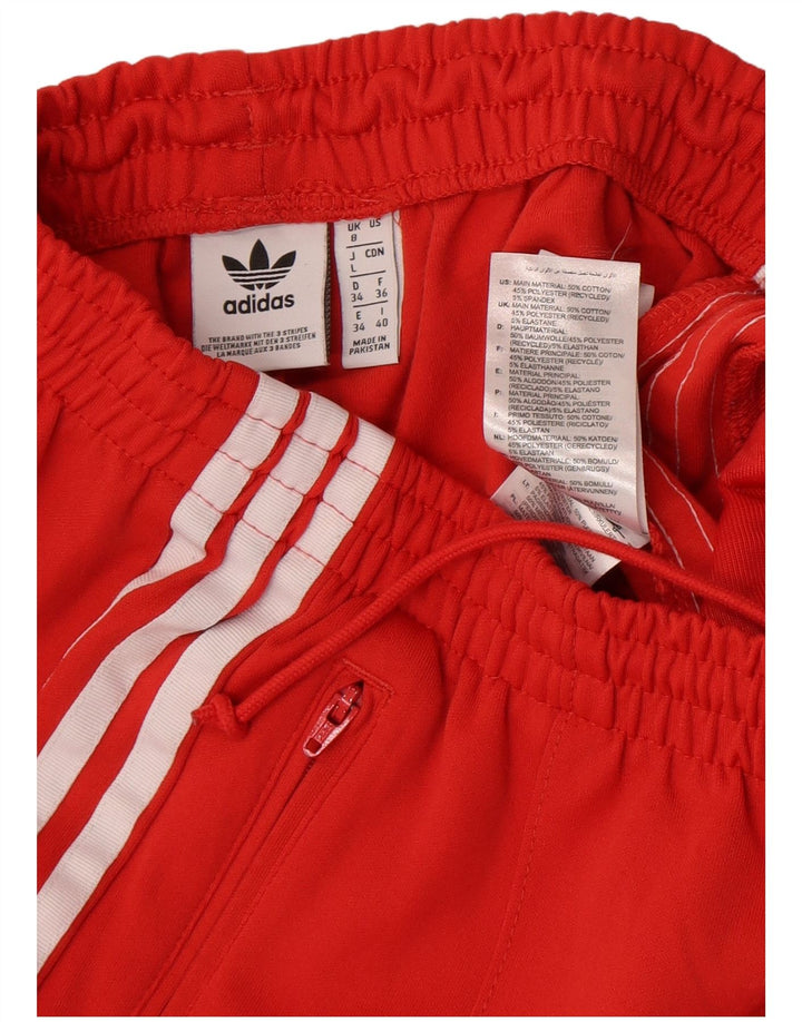 Adidas Womens Tracksuit Calças UK 8 Pequeno Algodão Vermelho