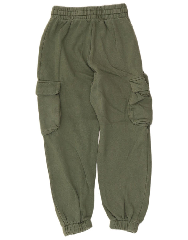 Calça esportiva feminina Zara Cargo Joggers UK 10 pequeno algodão verde