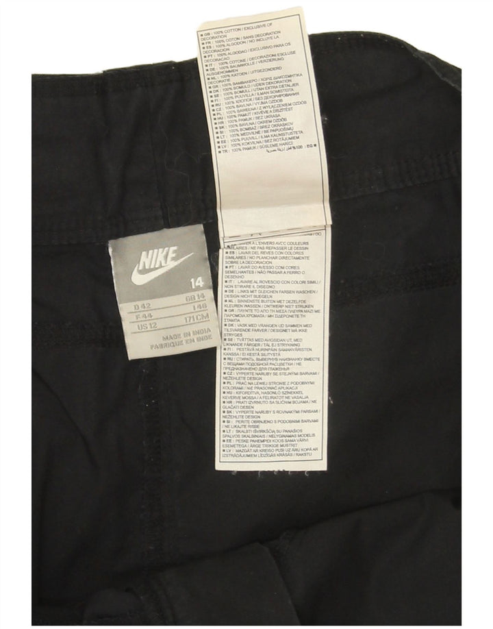 Mini saia cargo feminina Nike UK 14 grande W34 algodão preto