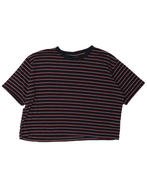 Topshop Camiseta Feminina Oversized Top UK 16 Grande Azul Marinho Listrado