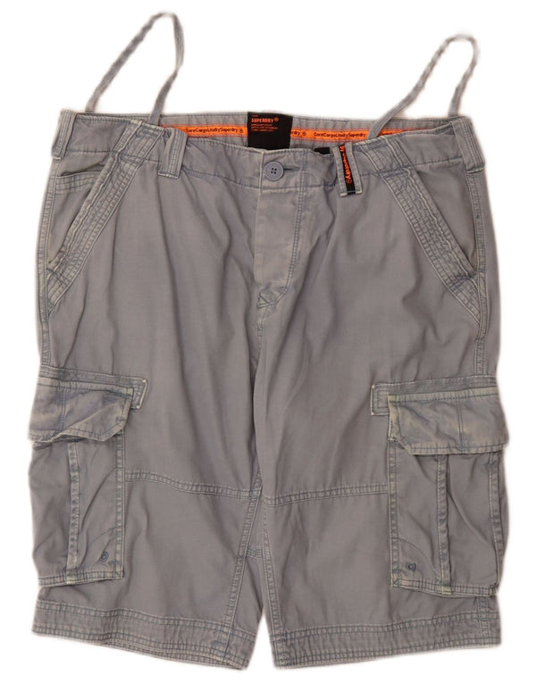 Superdry Mens Cargo Shorts W36 Grande Algodão Azul