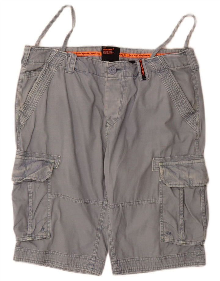 Superdry Mens Cargo Shorts W36 Grande Algodão Azul