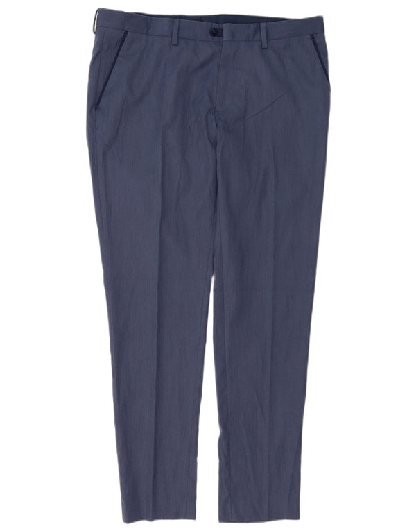 Zara Mens Slim Chino Calças EU 44 Grande W34 L31 Poliéster Azul