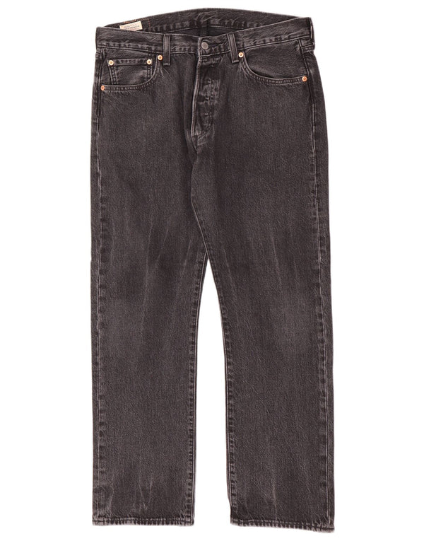 Jeans Levis 501 Straight Masculino W34 L30 Algodão Preto
